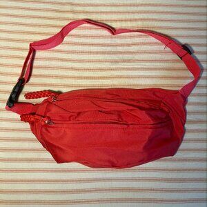 Bright Red Fanny Pack / Waist Bag – Adjustable Strap, Multiple Zipper Pockets